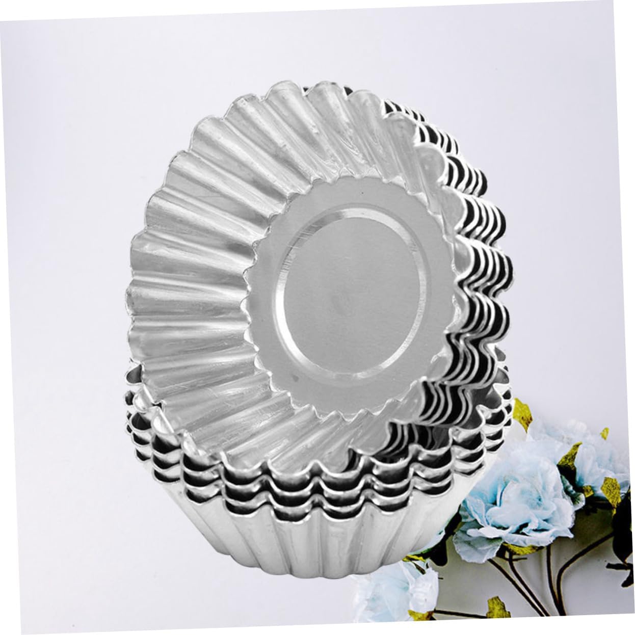 Unomor 100pcs Egg Tart Moulds Metal Baking Cups Tart Pans Muffin Baking Cups Tartlets Pans Nonstick Wide Application