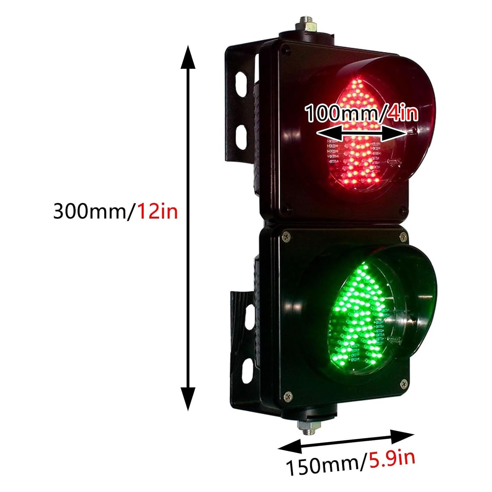 220 V czerwony/zielony światło stopu, światło drogowe dla pieszych z | Wodoodporna, obudowa PC, chipy o wysokiej jasności, widoczne w świetle słonecznym