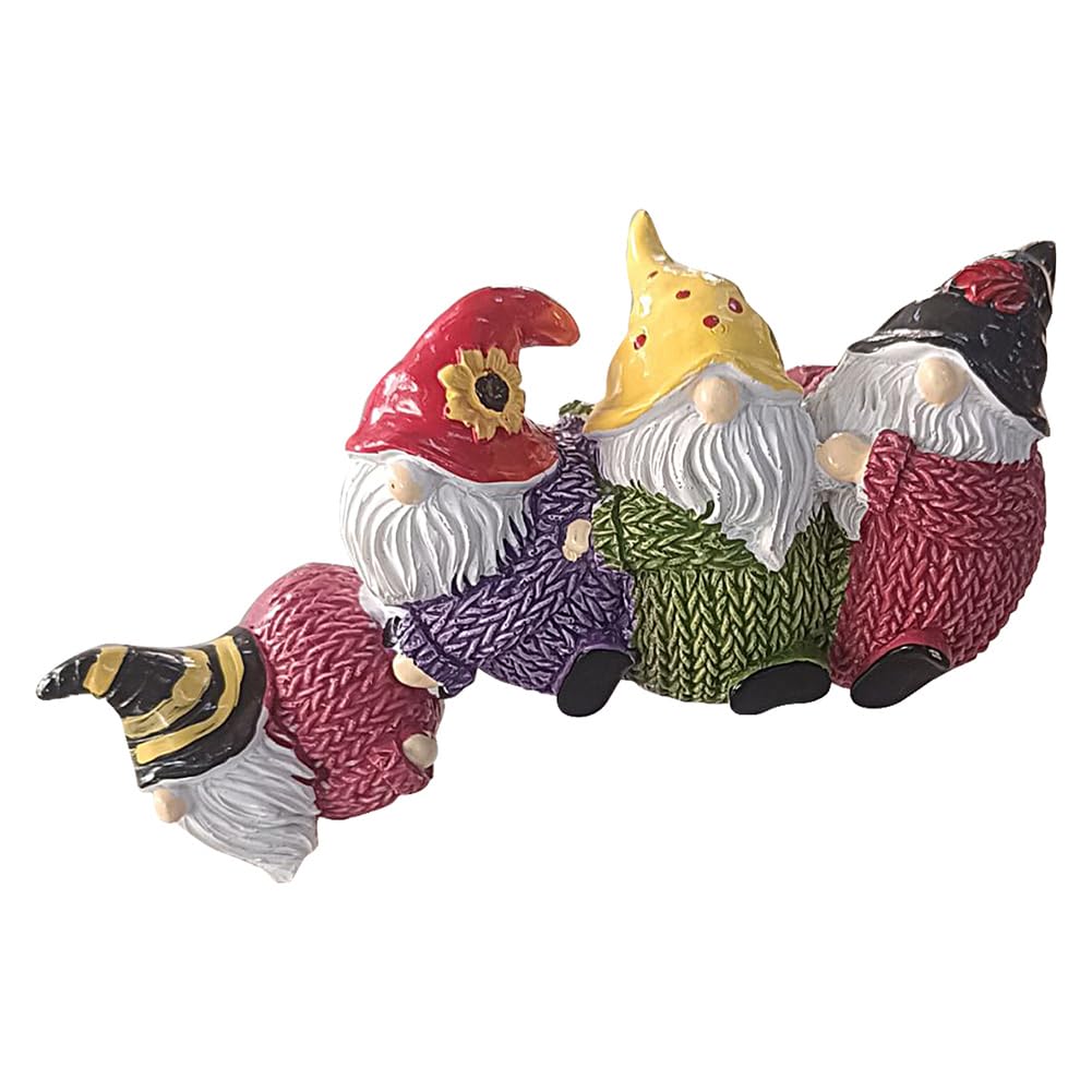 Christmas Miniature Bear Craft Resin Decorative Santa Claus Ornaments Lovely Cartoon Statue Home Bedroom Decor (A)
