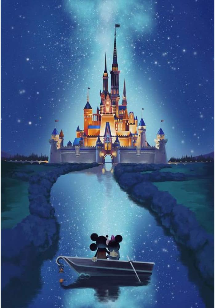 DIY 5D Diamond Painting Kits for Adults, 16"X12" Night Castle Full Drill Diamond Painting Rhinestone Embroidery Pictures Cross Stitch Arts Crafts for Living Room Home Wall Decor