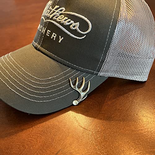 Antler Hat Clip, Brim Clip, Gift For Hunter, Outdoorsman, Deer Hunting Good Luck Charm For Deer Hunting Hat. 10 Point Big Buck, Designed In Usa. Whitetail Hunting Gear Accessory, Fits Any Hat Brim #TOP4