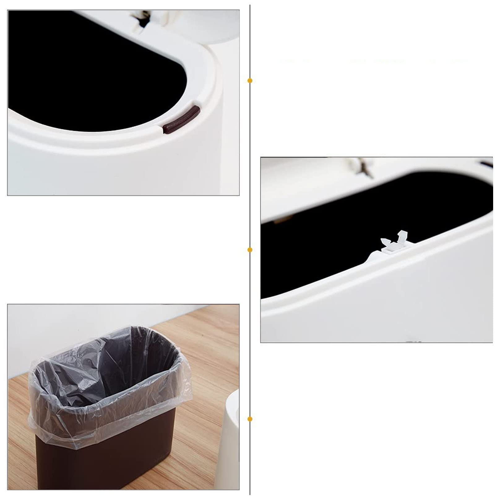 Mini Poubelle De Table Avec Couvercle Blanc | Petite Poubelle Bureau, Chevet, Coiffeuse | Poubelle Plastique Design Moderne Anti-Odeur
