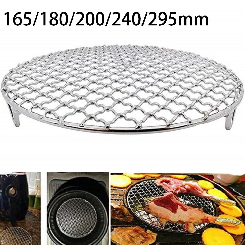Fauhapyway Grille De Barbecue Ronde En Acier Inoxydable Avec Poignée