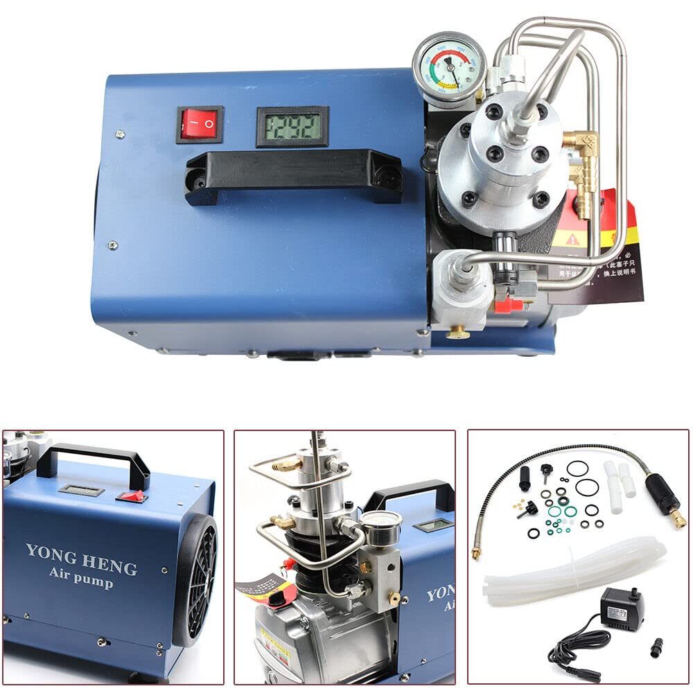 Compresor de Aire Eléctrico 300BAR 4500PSI, Bomba PCP, Presión Ajustable Compresor Bomba de Aire de Alta Presión para Prueba de Tightness, Prueba de Presión de la tubería