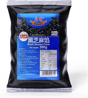 Honor Assorted Paste | Authentic Sweet Filling for Mooncakes, Pastries & Desserts | 400g-500g Black Sesame Paste 500g