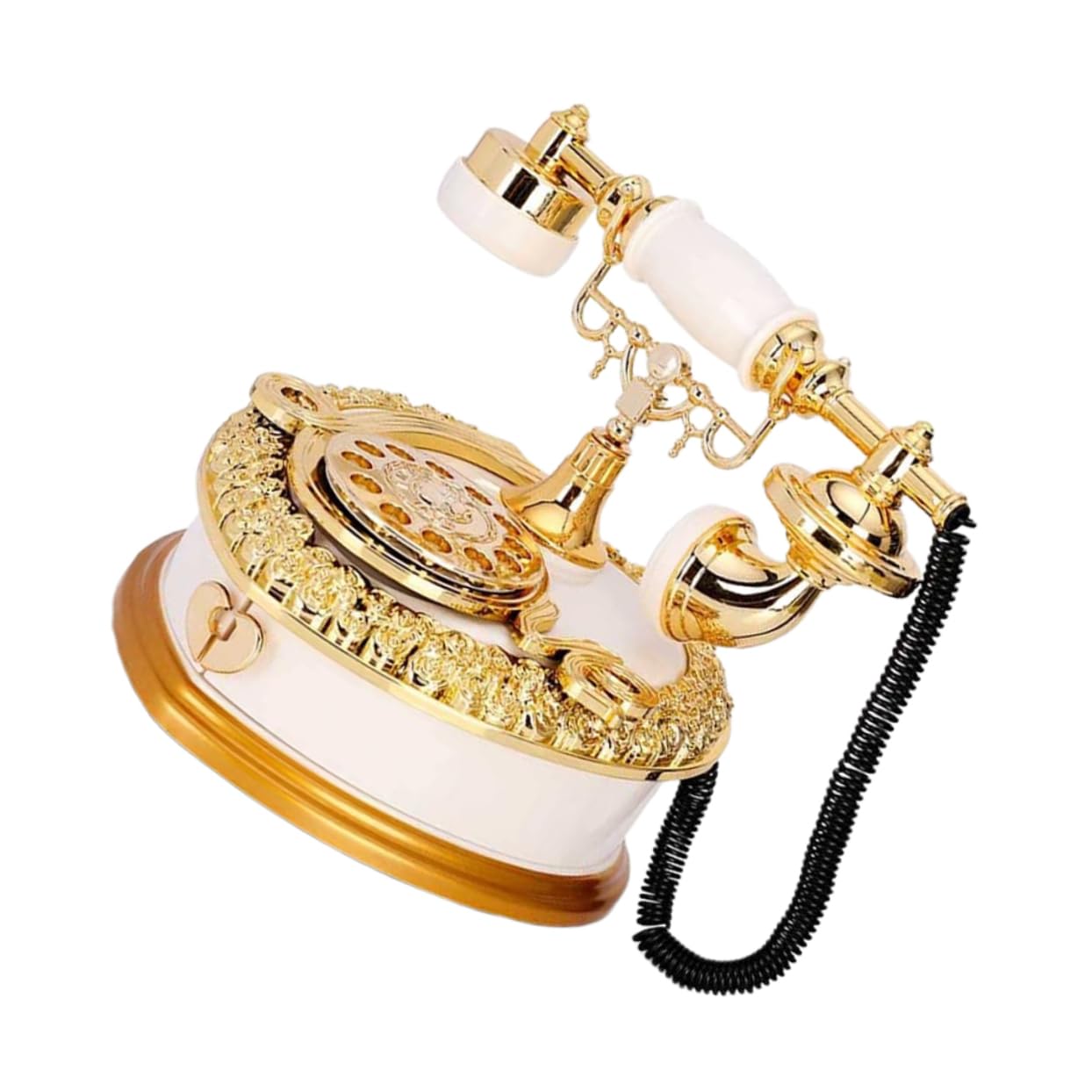 Ipetboom Desktop Telephone Model Retro Style Music Box Machine Decorative Storage Office Decor