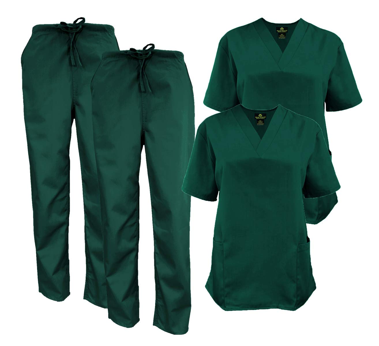 Natural Uniforms Women's Scrub Set Medical Scrub Tops and Pants - Pack of 2 Set