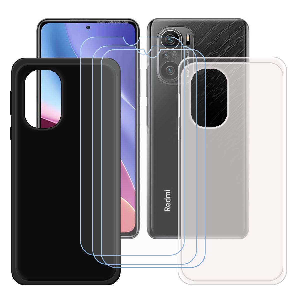 Amazon.co.jp: YZKJSZ Xiaomi POCO F3 用ケース + [3枚]強化ガラス