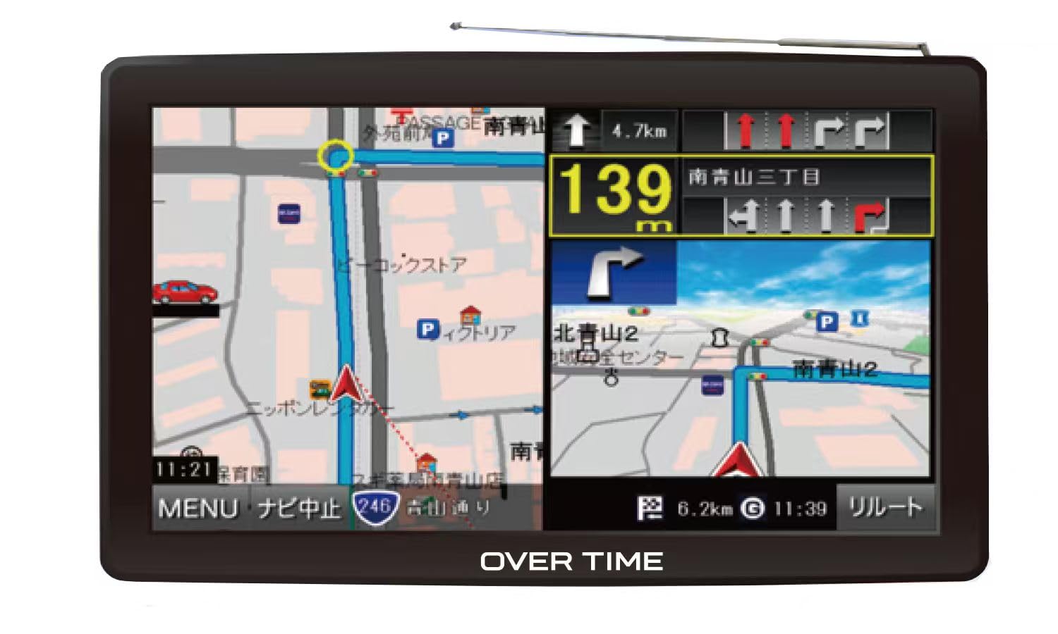 OVERTIME カーナビ　OT-TN912N 　9.0インチ ポータブルナビ Amazon | OVERTIME 9インチ トラックモード搭載ワンセグ ナビ OT