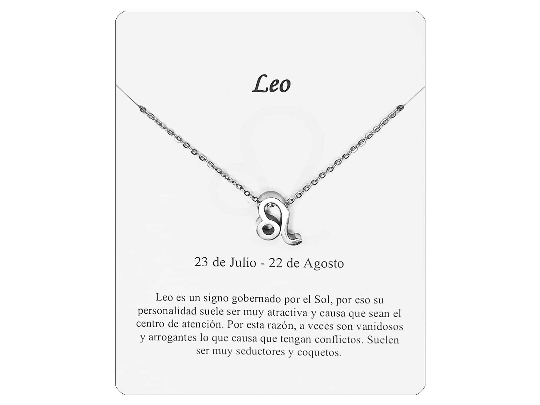 Only faithCollar Signo Zodiaco Acero Inoxidable hermosa Tarjeta Significado Signo Zodiacal Colgante Horóscopo Para mujer Regalo Cumpleaños