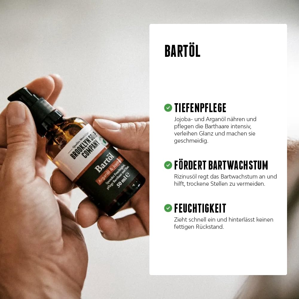 Brooklyn Soap Company Ultimate Beard Box Kit d'entretien de barbe avec huile à barbe, shampoing à barbe, brosse à barbe, cire à barbe et crème à barbe – Idée cadeau pour homme