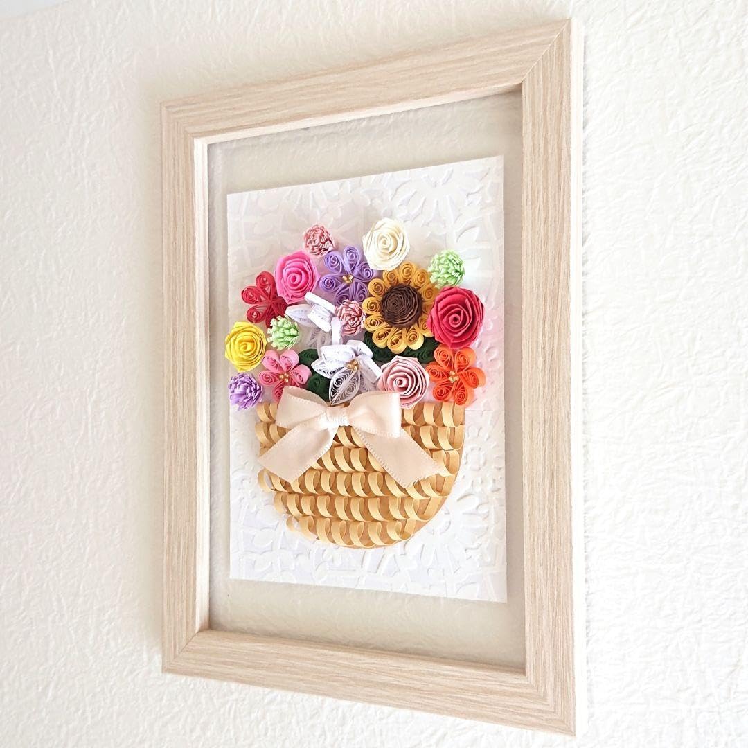 Amazon.co.jp: ペーパークイリングフラワーフレーム カラフル小花