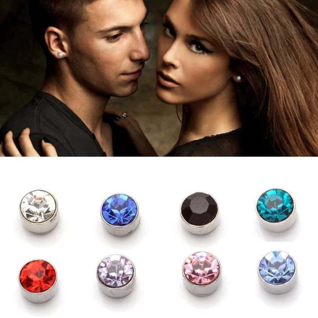 Goedkope 12 paar kristallen strass magnetische clip niet-piercing oorbellen mode-sieraden kopen - gratis levering, eerlijke reviews met foto's