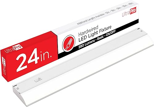 UltraPro Luces cableadas para debajo del gabinete de 24 pulgadas, solo encendidoapagado, 2700 K blanco cálido, iluminación debajo del gabinete,