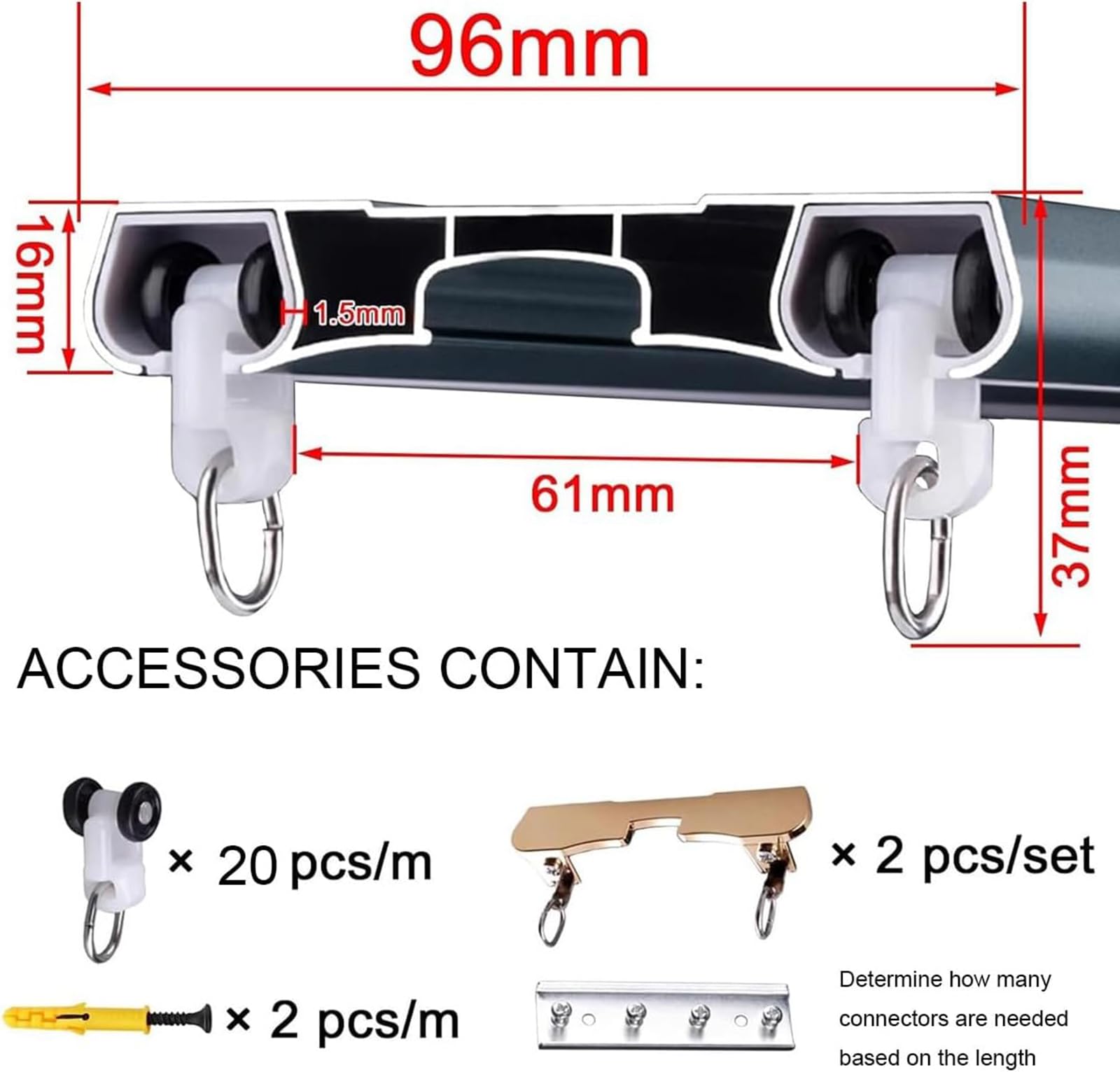 Generico Sistema di binari per Tende, Sistema di binari per Tende Silenzioso - Doppio Binario da 3 m, Montaggio a soffitto per Soggiorno, Camera da Letto, Bagno, divisorio per Ambienti e soluzioni PE