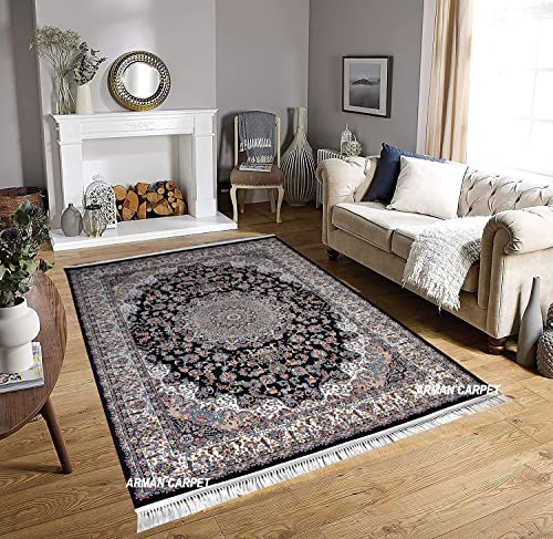 Image of High Density Export Quality Classical Pure Silk Carpet for Your Hall & Living Room 3 X 5 Feet (90x150 cm) Ivory Multi