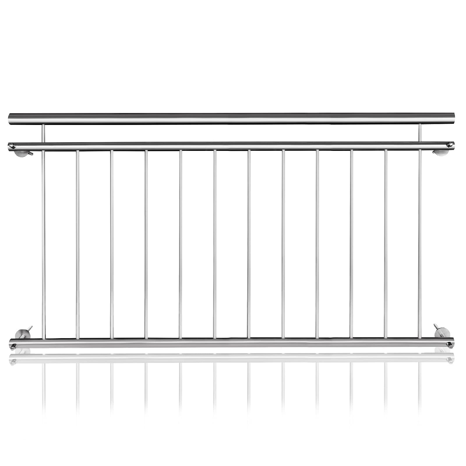 LILIIN - Ringhiera francese per balcone in acciaio inox, 156 x 90 cm, ringhiera per scale, ringhiera per balcone, ringhiera per balcone, ringhiera per finestra, protezione esterna per finestre