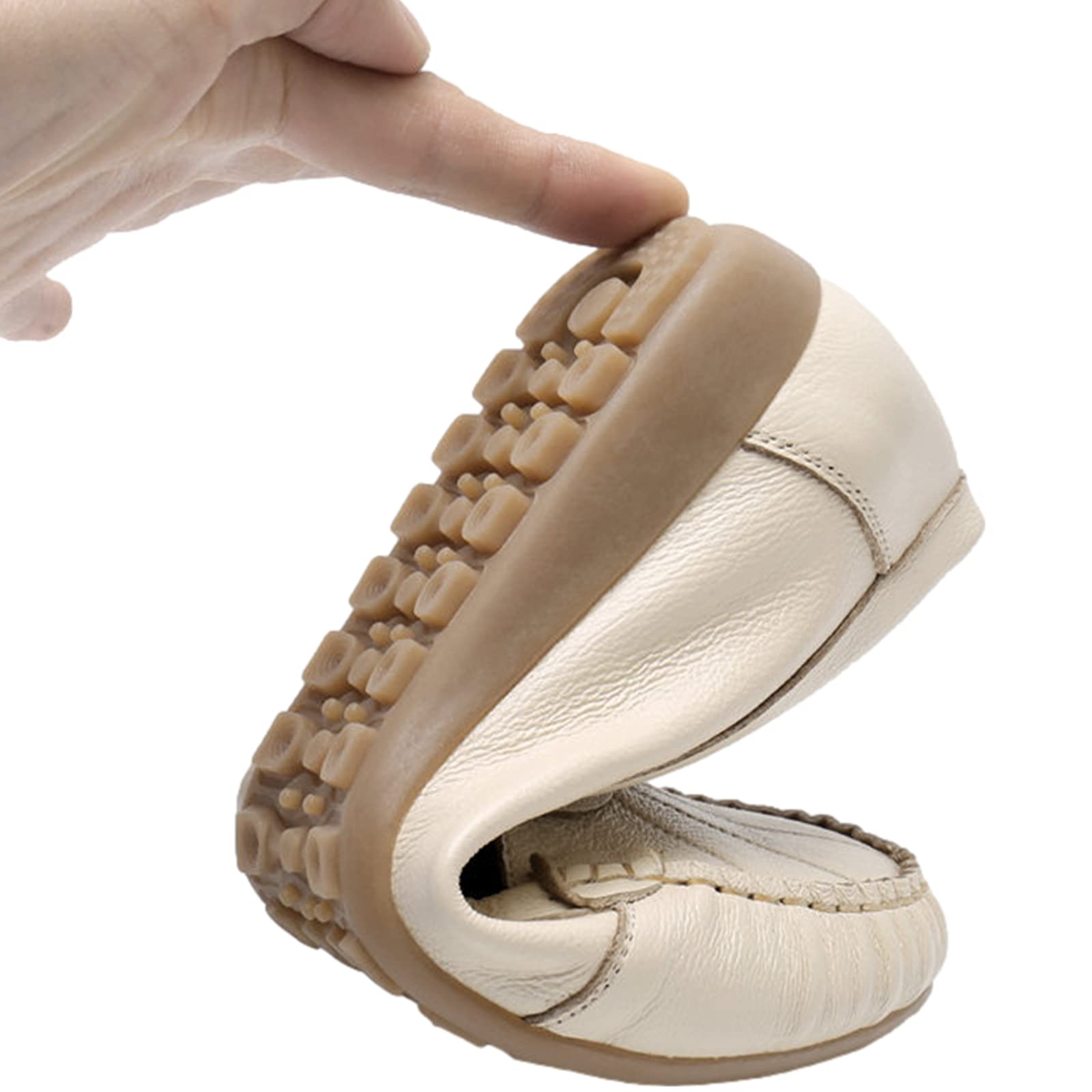 rismart Mocassins Femme Plat Cuir Confort Décontractée Chaussures