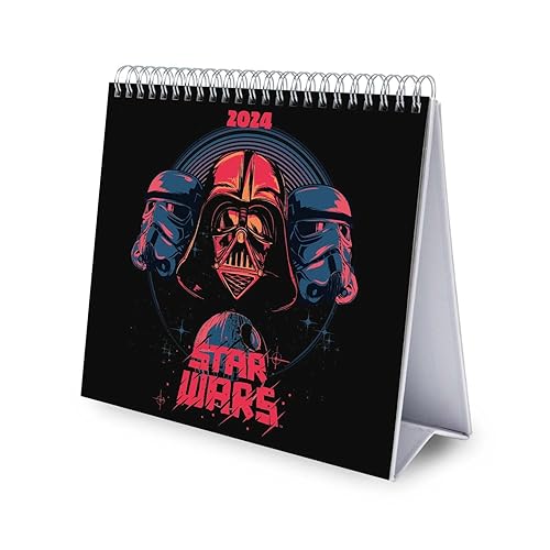 Grupo Erik Star Wars Classic Desk Calendar 2024 | Desktop Calendar 2024 | 8 x 7 inches - 20 x 17 cm | Star Wars Calendar 2024 | 12 Month 2024 Planner | Star Wars Gifts