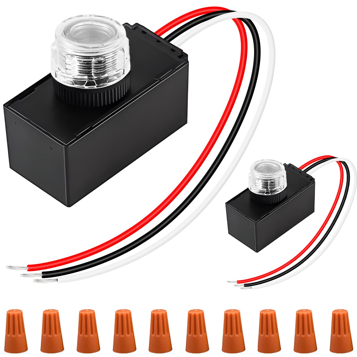 DAOKAI Dusk to Dawn Photocell Sensor 120-277V Outdoor Light Control Switch,Photoelectric Day Night Sensor Automatic Lighting Controller for Street Light, Porch, Yard, Wall Pack - 2pcs