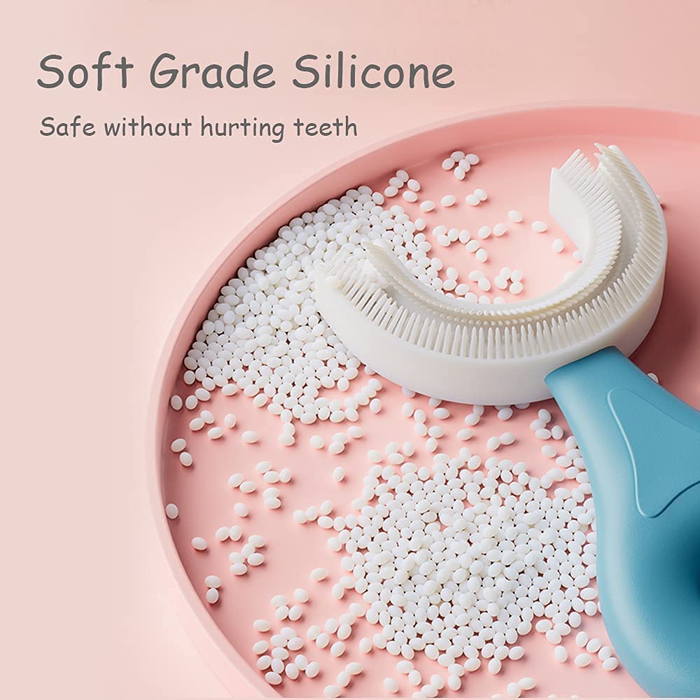 Worldwide e-Mart U Shaped Toothbrush for Kids Baby | 360° Silicone Soft Brush Head | Food Grade BPA Free Toddler Toothbrush | Gentle Teeth & Gum Cleaning Tool for Children | Easy Grip Handle Multicolor 4