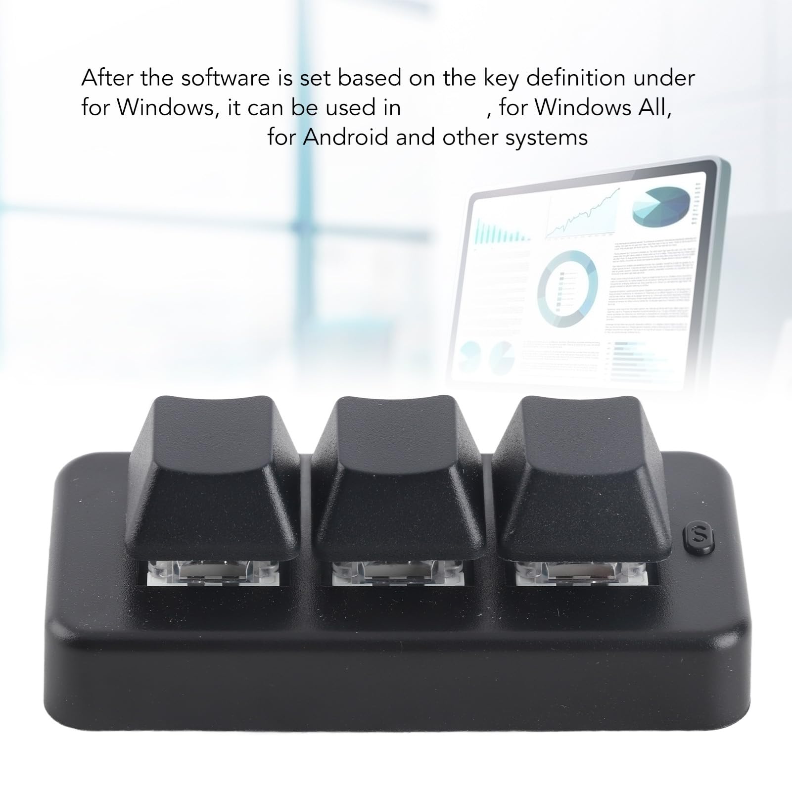 Cocoarm Tastiera Macro a 3 Tasti, Mini Tastiera Meccanica di Programmazione | Modalità Tripla USB e Bluetooth, Batteria da 140 MAh, Materiale ABS, per /Mac//