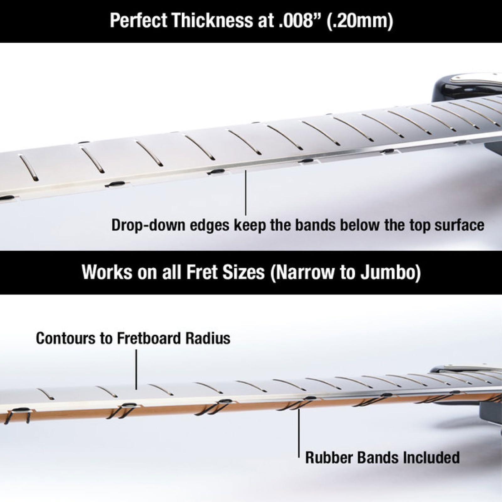 MusicNomad Fret Shield™ - Protector total para diapasón para pulir trastes en bajos de 4 y 5 cuerdas con escala de trastes de 34 pulgadas (MN805)