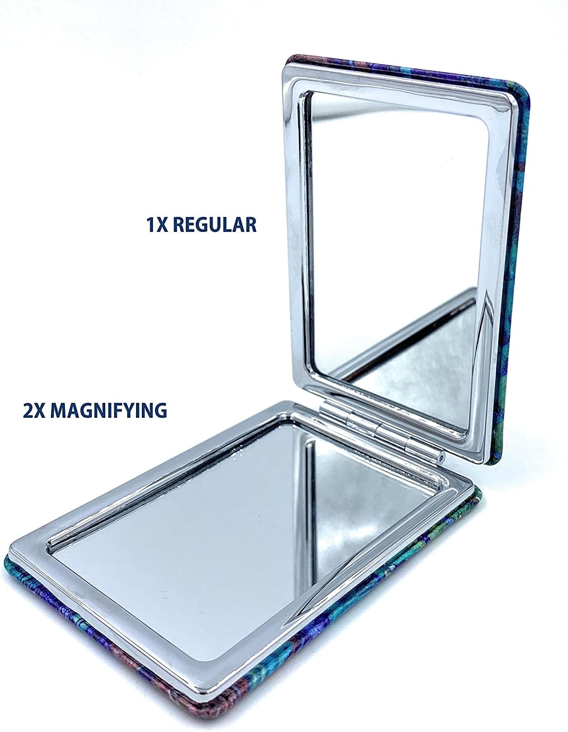Portable Travel Makeup Compact Mirror – Elegant Slim Folding Pocket Mirror (Color & Design May Vary) 2