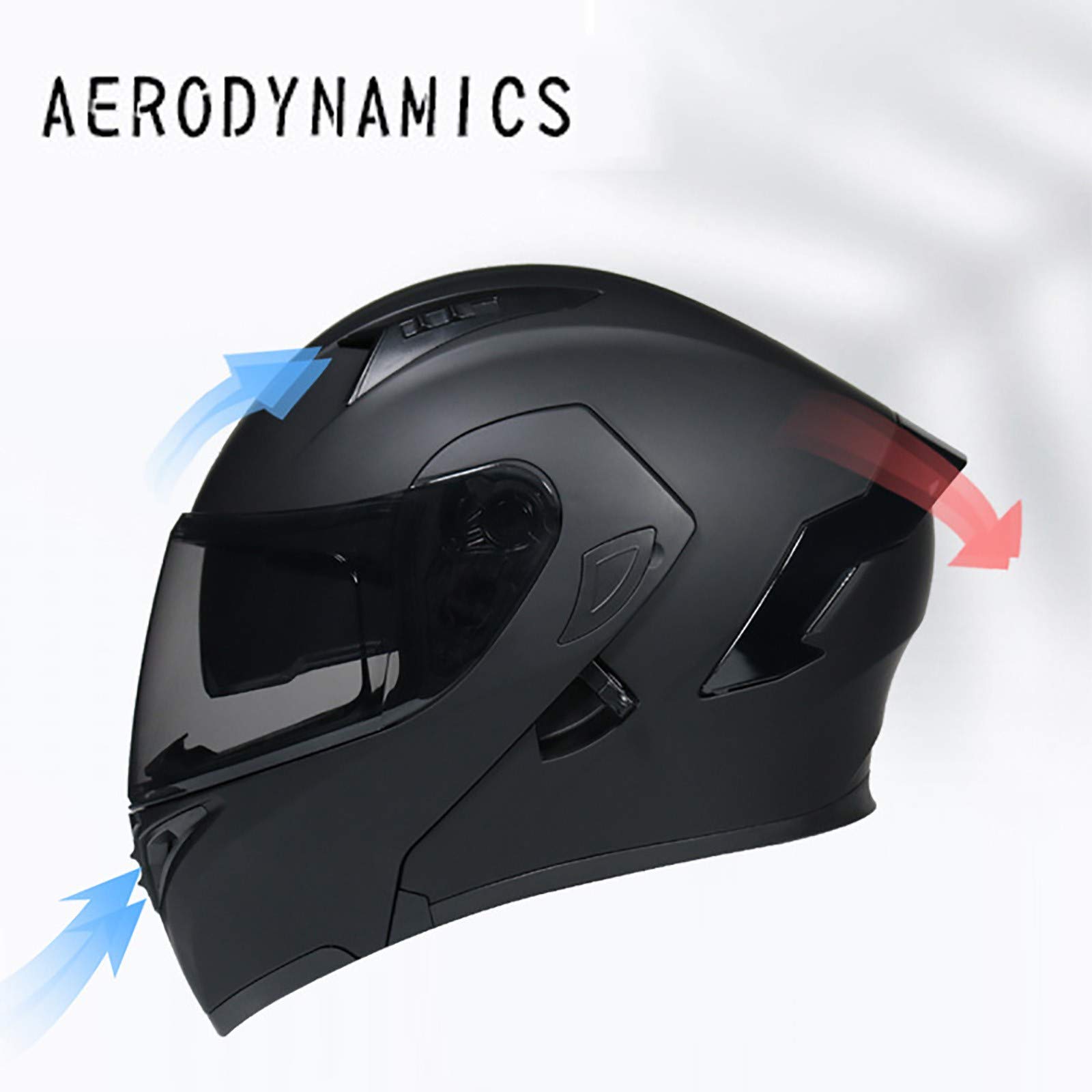 HZIH Modular Casco de Moto,ECE Homologado con HD Doble Visera Flip Up Modular Casco Integral,para Locomotive Mofa Crash Cruiser Scooter Racing Mujer y Hombre F,M=57~58cm