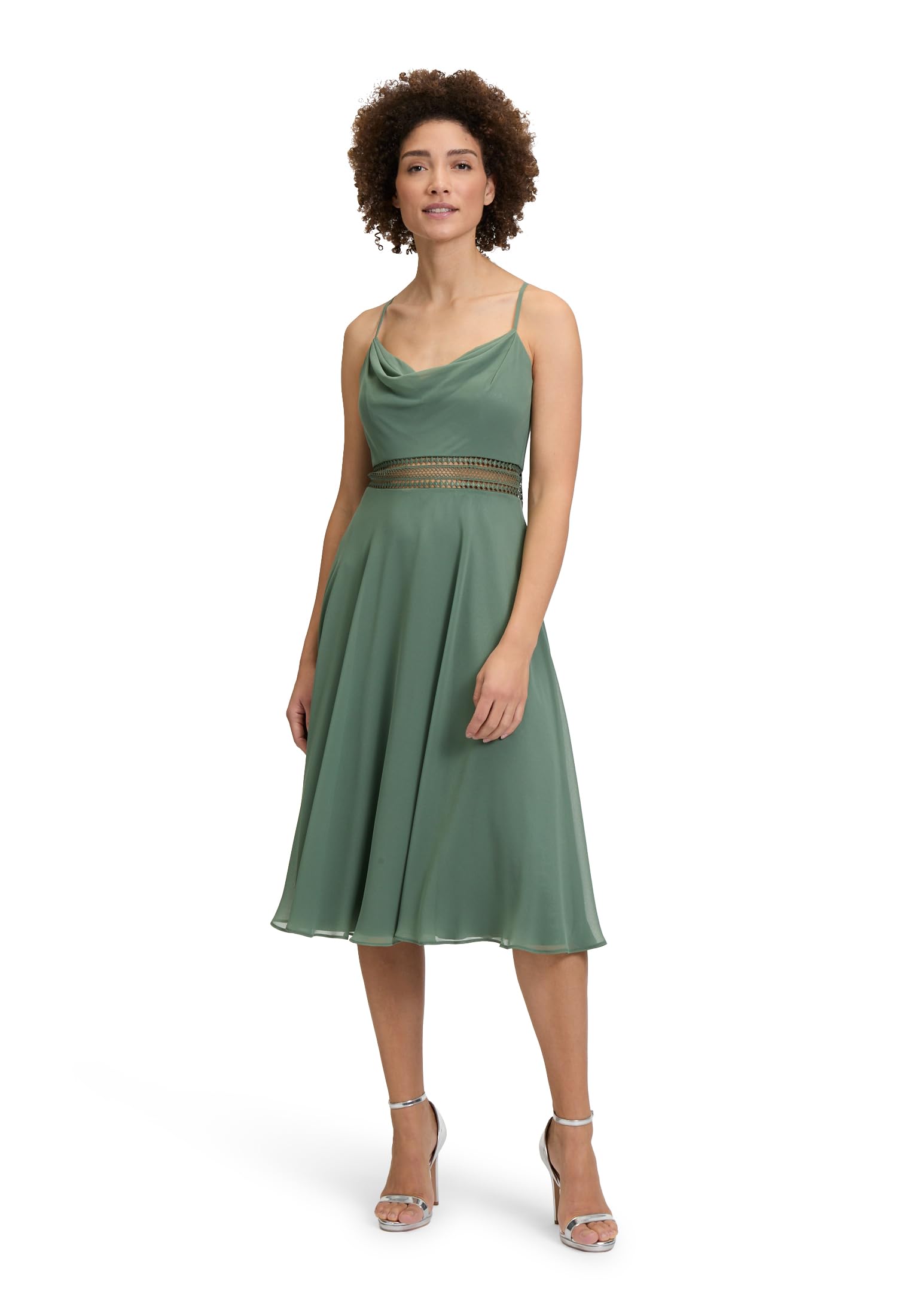 Vera Mont Damen Cocktailkleid mit Wasserfallausschnitt
