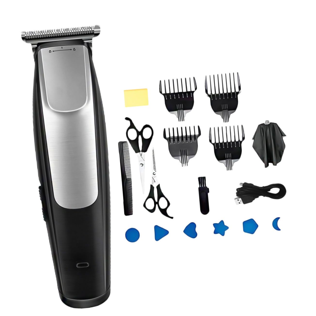 LALAFINA Tagliacapelli Elettrico Ricaricabile USB Pettini Intercambiabili, Macchinetta per Chioma Professionale in Plastica, per Uso Domestico e Parrucchiere