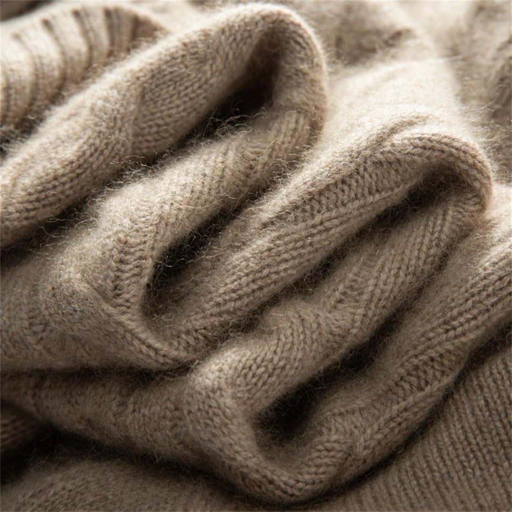 Men's Winter 100% Cashmere Sweater Shawl Collar Knitted Cardigan Business Casual Thickened Warm Coat