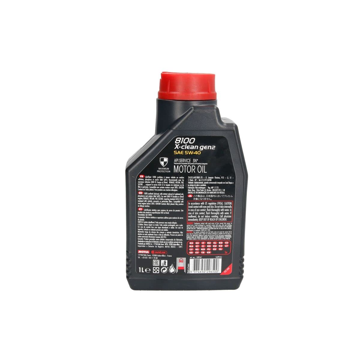 Amazon.com: Motul 1L Synthetic Engine Oil 8100 X-Clean Gen 2 5W40