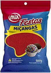Confeito Miçanga Granulado Brigadeiro, Doces, Confeitaria Várias Cores 500g (Vermelho)