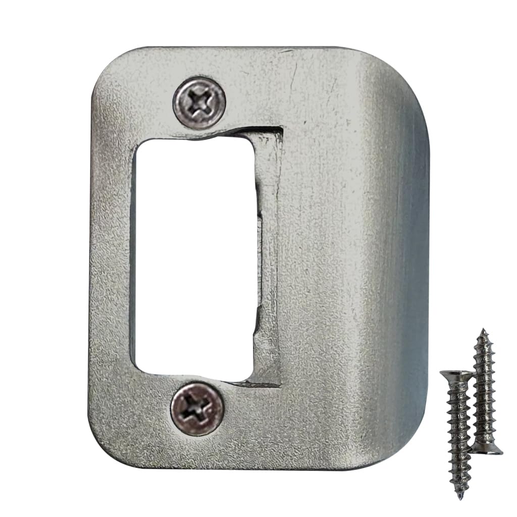Gator Door Strike Plate with Screws, – 2-1/4" by 1-3/4" Universal Latch Restorer Alloy Steel Lock Hardware for Interior and Exterior Doors, Replacement Door Latch Plate | Satin Nickel 1-Pack