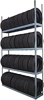 Martins Industries 4-Tier Tire Storage Rack - Space-Saving Shelving for Passenger Car, SUV & Light Truck Tires, 88x16x117"