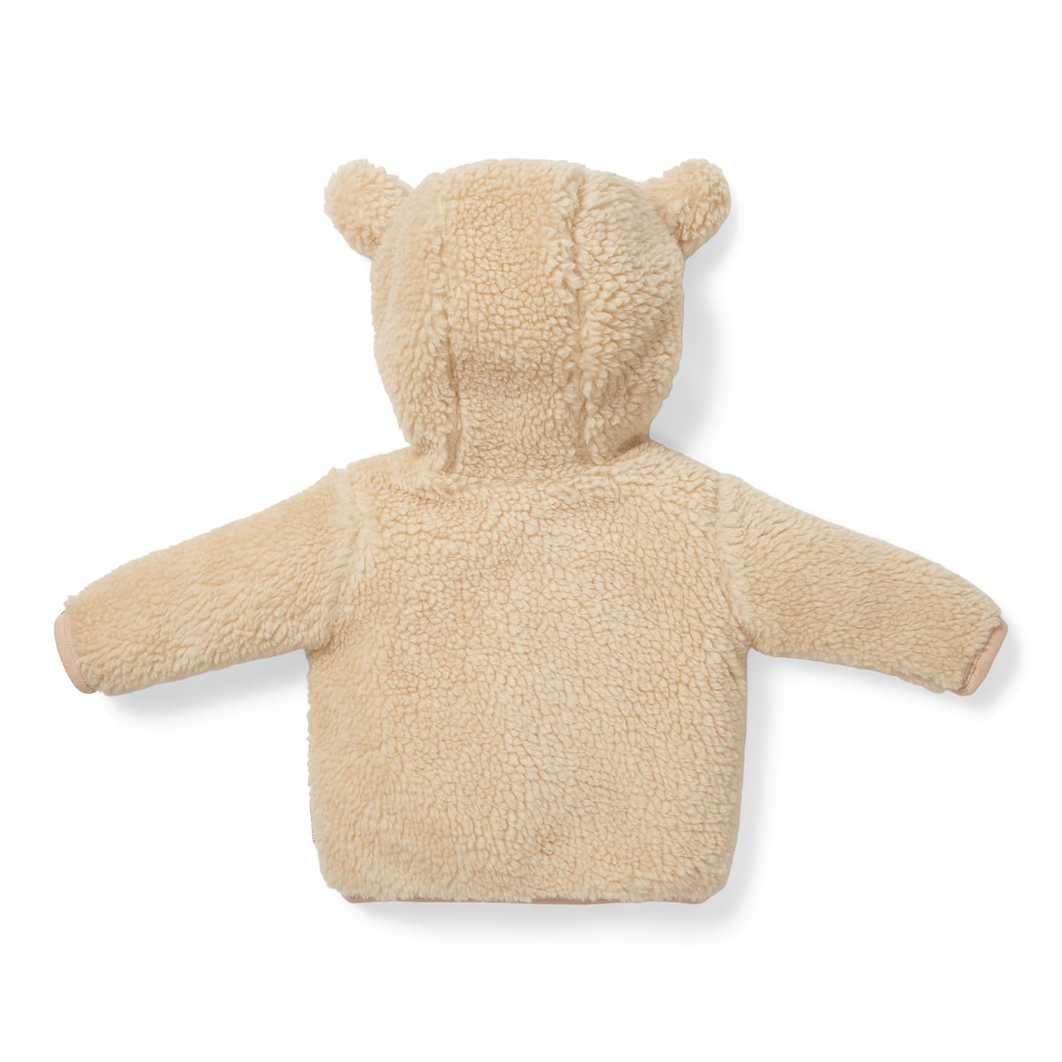 Little Dutch Winterjacke Fleecejacke Teddy Jacke mit Kapuze Ohren Baby beige (Gr. 68)