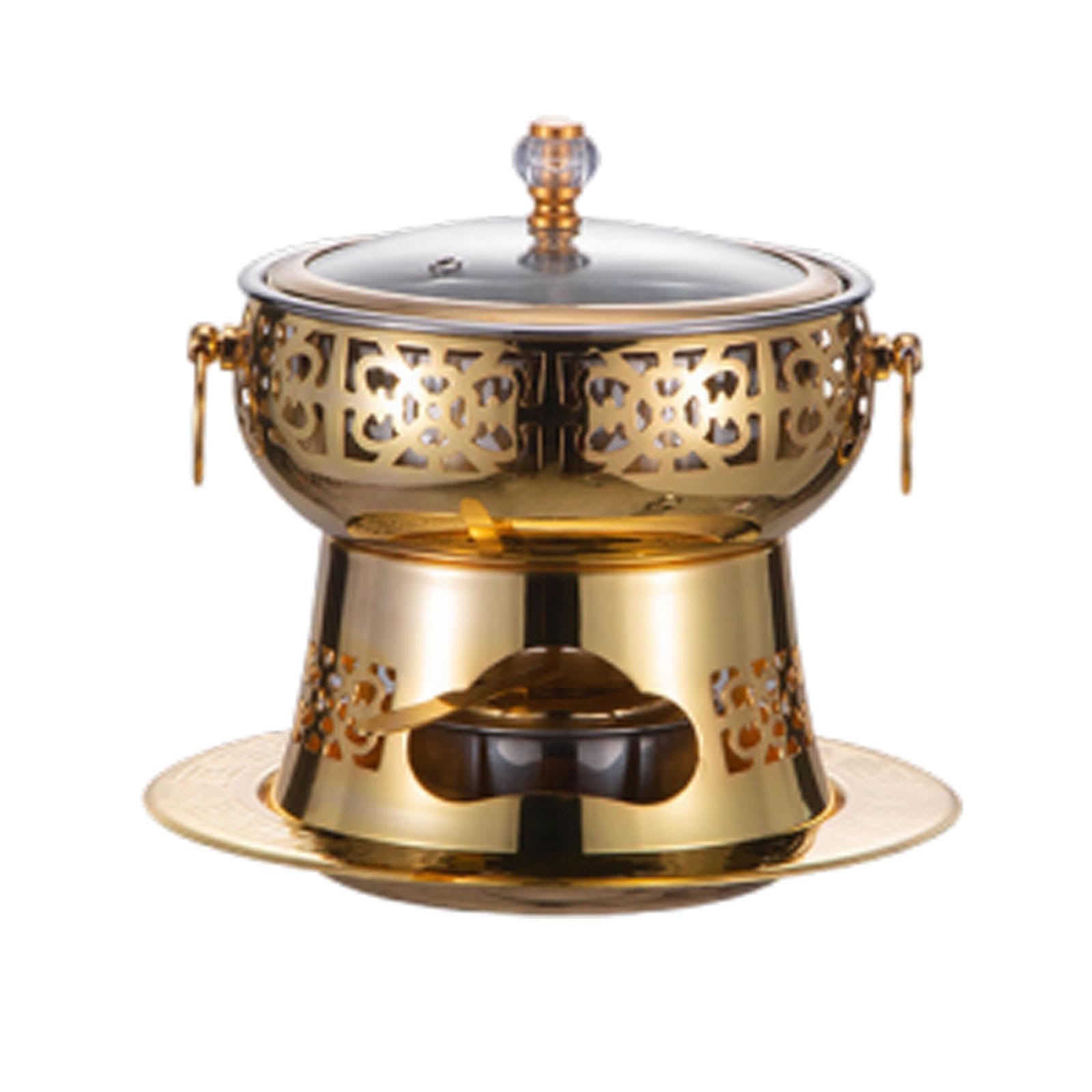 asdchZen Fondue Pots Alcohol Stove Copper Pot Small Hot Pot Commercial Edging Stove Single Copper Hot Pot Household Pure Copper Small Pot,A,B