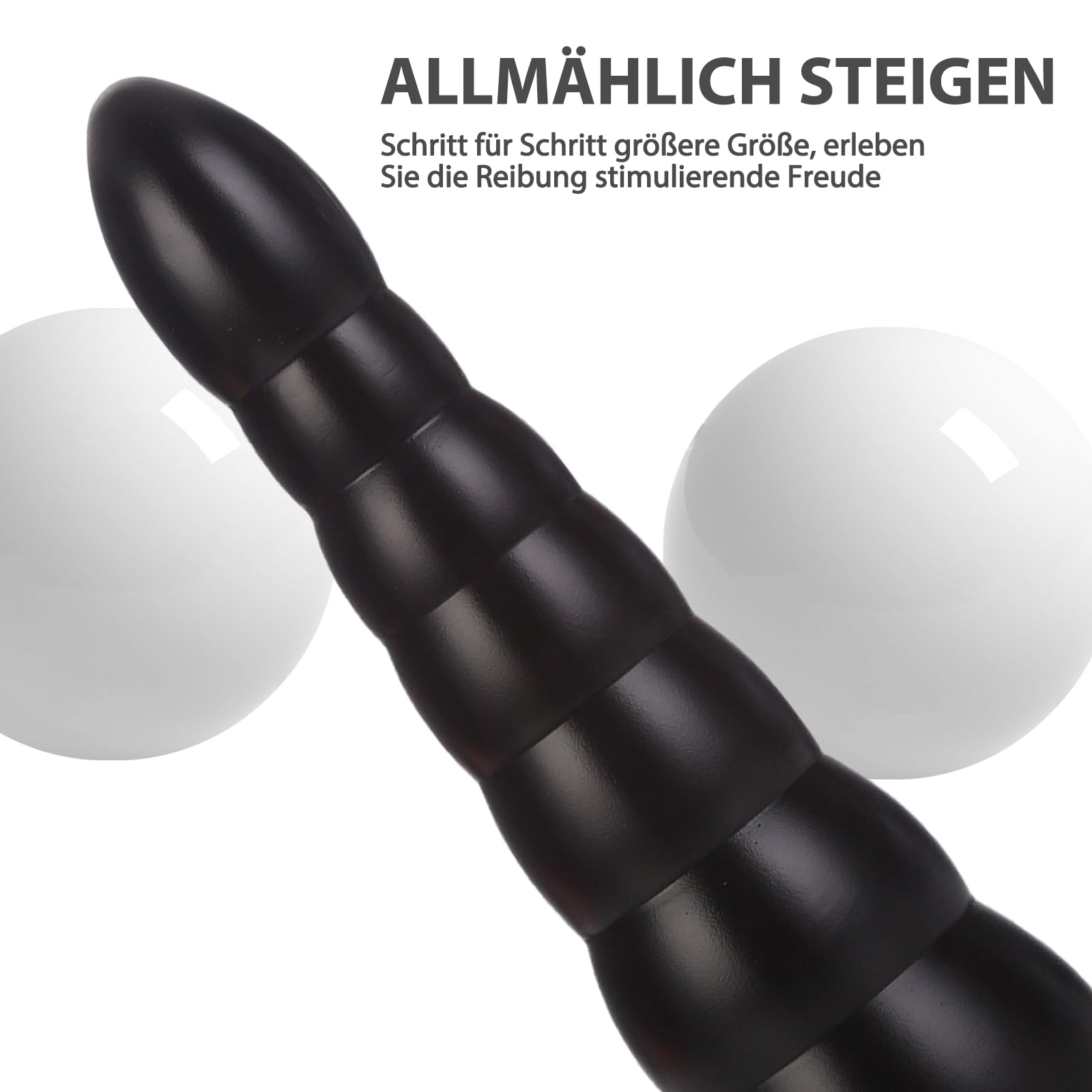 BDSMJOY Extra grande plug anal Plug Anal con 7 Bolas,Ø43~77 MM Expansión gradual consoladores juguetes sexuales,sexo extremo con fisting (Negro)