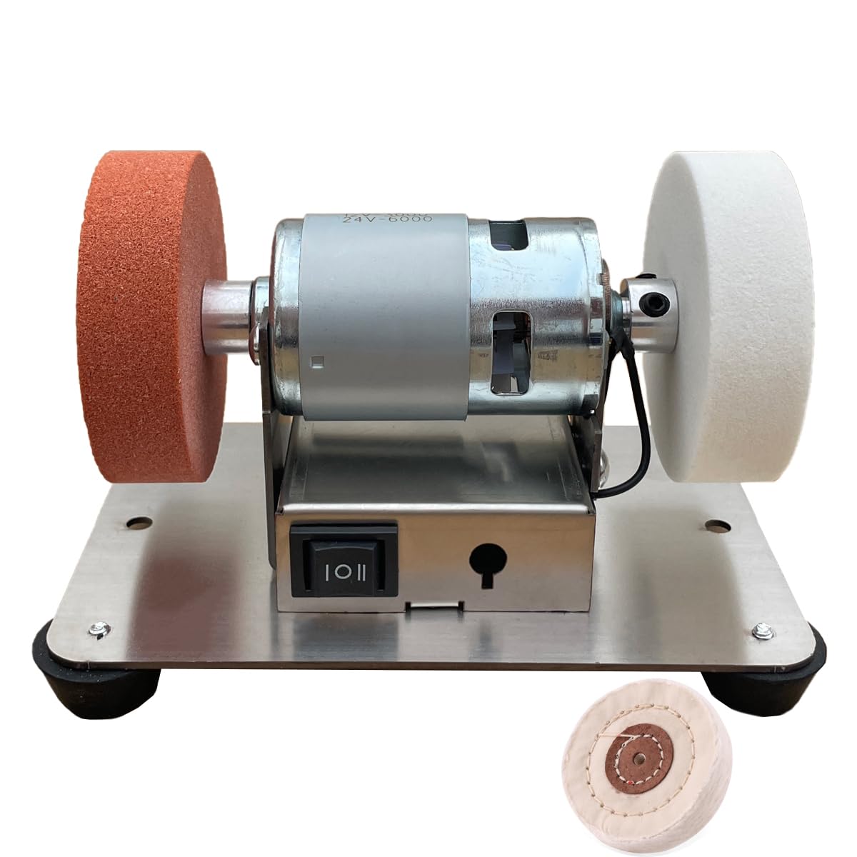 100W Bench Grinder 7 Speed Adjustable Table Top Grinder Polisher Bench Grinding Tool for Sharpening and Polishing 3Inch Wheels(Double sander set)