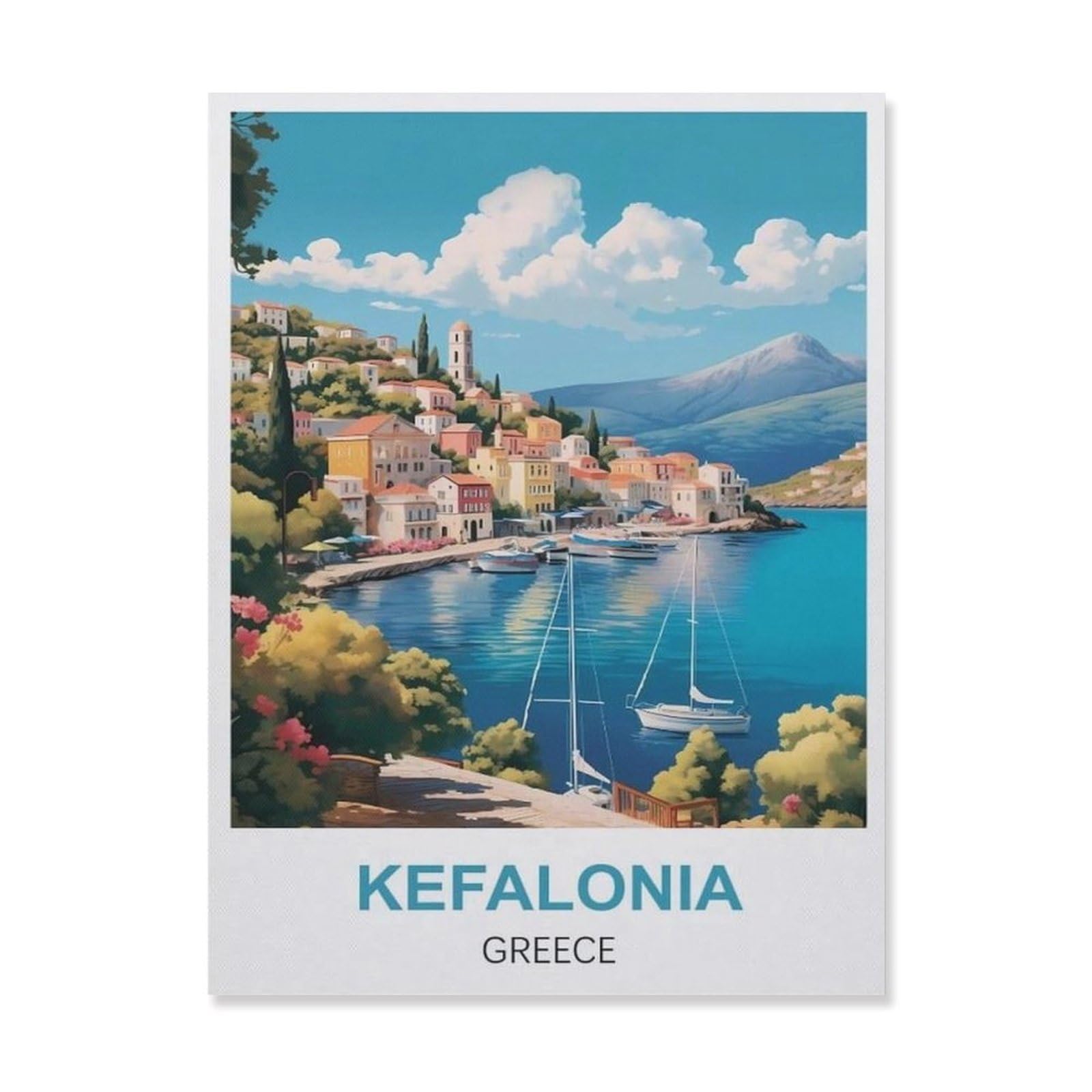 Vintage Art Metal Signs Funny Sign，Kefalonia Greece(15x30cm）