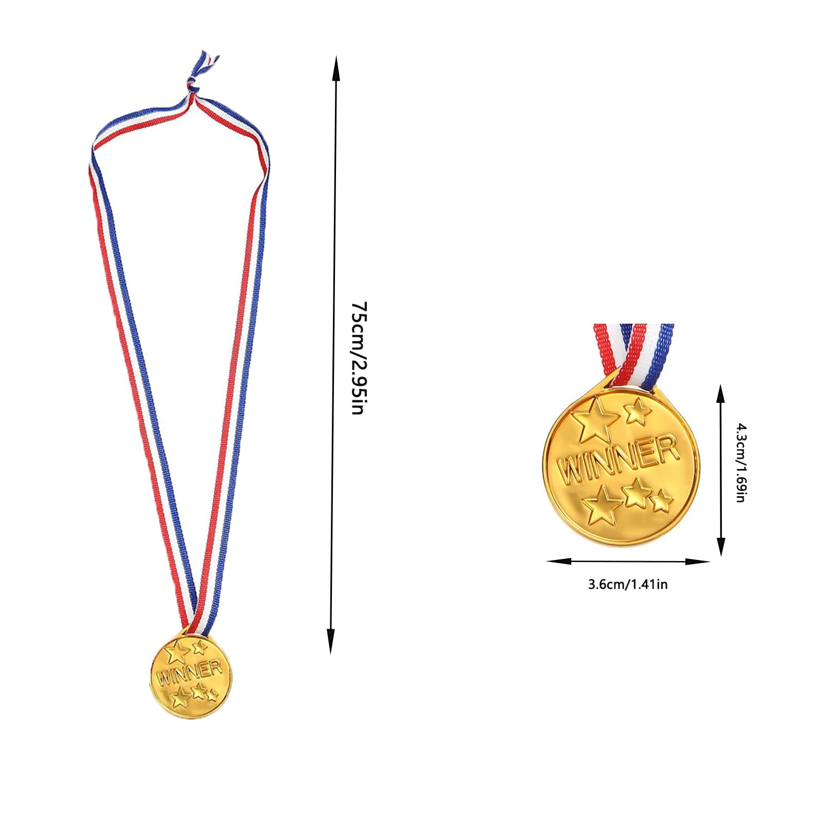 24 Pezzi di Medaglie Vincitori, Medaglie Premiazioni, Sono Adatti A Competizioni Sportive Agonistiche Come I Giochi Scolastici (Plastica)