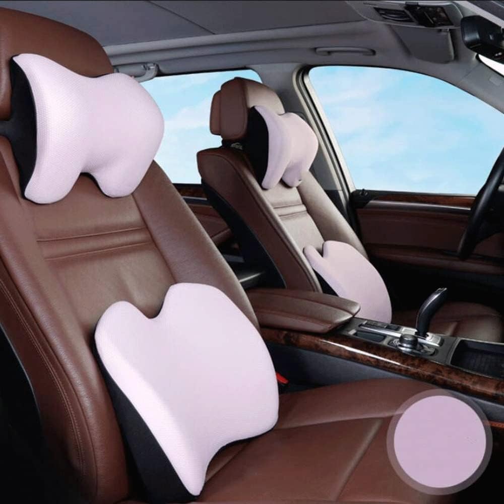 JSEIAJB Lumbar Pillow- Space Memory Cotton Headrest Lumbar Support Car Lumbar Cushion Neck Pillow Neck Pillow Car Seat Headrest(Orange)