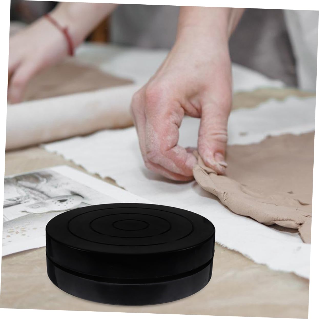 Gadpiparty 3 Series Mesa Rotativa De Escultura De Arcilla Cerámica Placa Giratoria Tocadiscos Giratorio Girar La Escultura De La Plataforma Giratoria El Plastico Negro 2 Piezas X 3