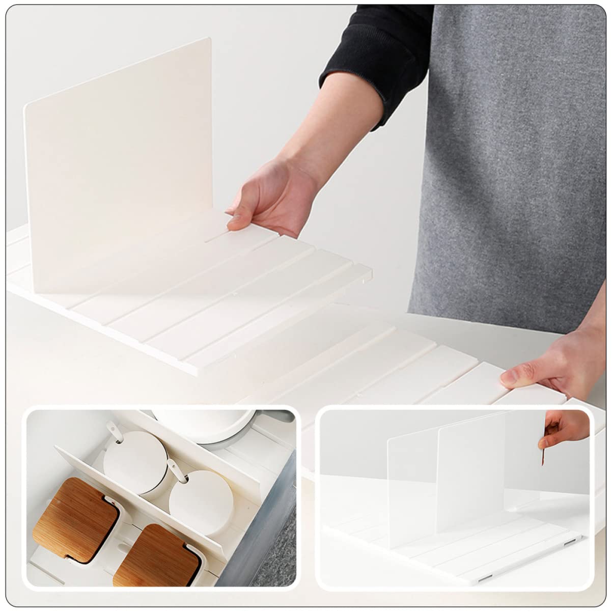Happyyami Separador de Almacenamiento para Cajones Multiusos 1 Juego Divisor Ajustable para Armarios Organizador de Ropa y Juguetes