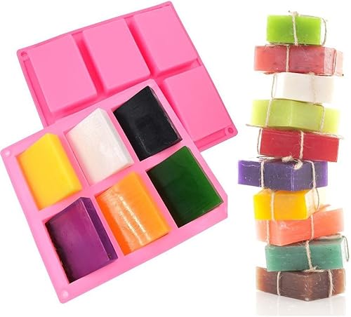 Miniatura 3 de Juego de 3, 6 cavidades hechas a mano para jabón, moldes para tartas para hornear, molde de chocolate para galletas, molde de barra de jabón de