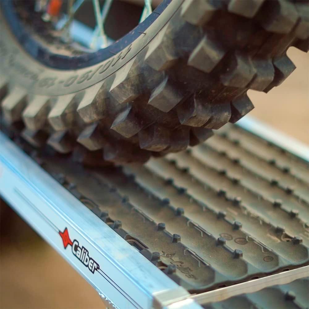 Caliber 13565 MX Pro Ramp, Foldable Ramp with Grips, 13" x 93" Black