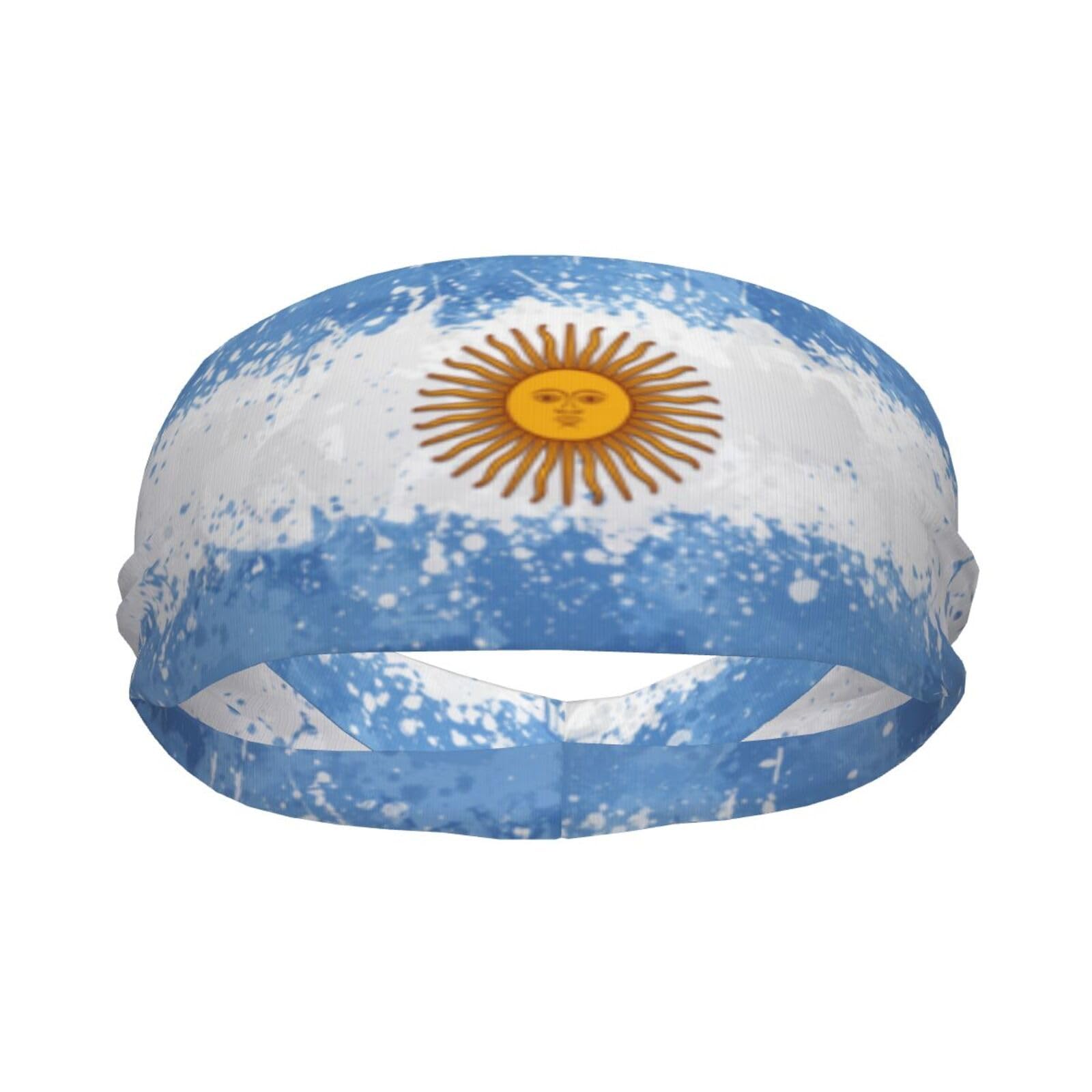 Argentina Headbands for Hiking Running Cycling Argentina Flag Headbands Beach Sweatbands Wide Head Bands
