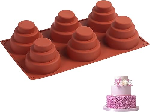 FVVMEED - Molde de silicona para magdalenas con 6 cavidades y 3 niveles para magdalenas, moldes para magdalenas, pasteles, pollos, galletas,
