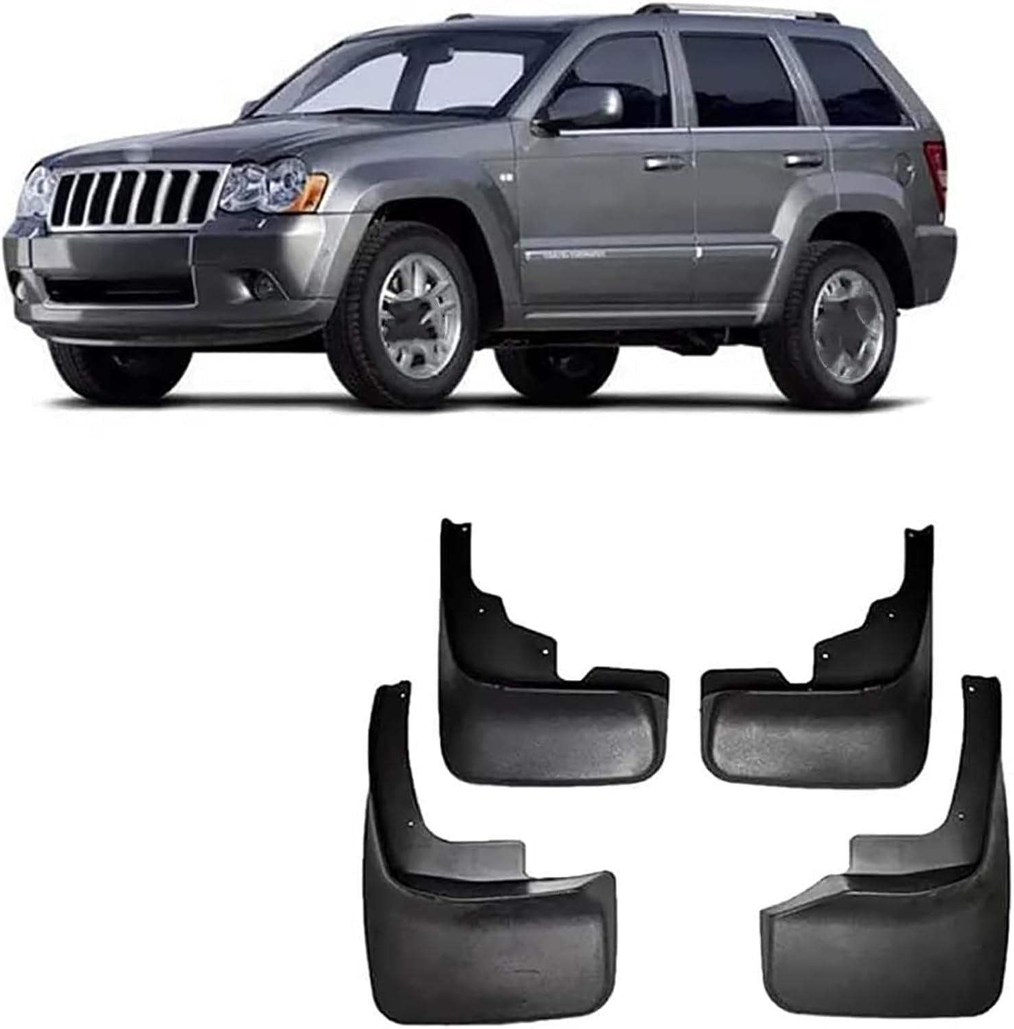 HGYNBCP Car Mud Flaps Splash Guards for Jeep Grand Cherokee 2005-2010, Splash Guard Front Rear Mudguard with Fixing Screws.